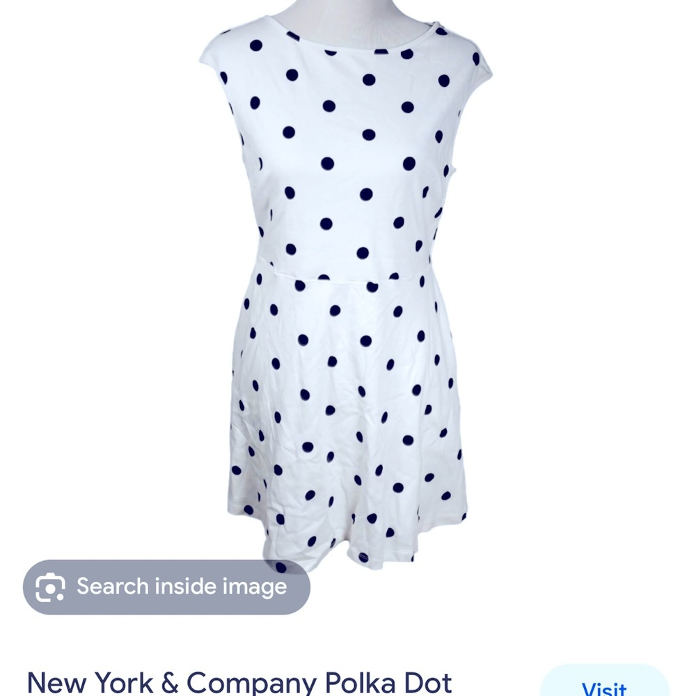 New York and Company black and white polka dot fit and dress